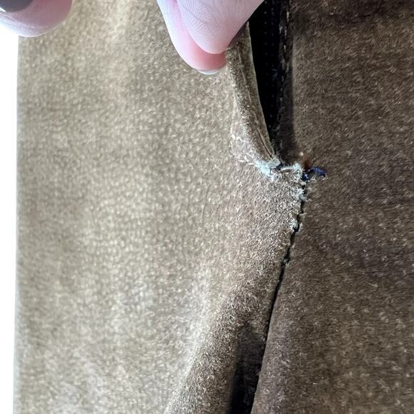 Vintage Genuine Suede Leather Pants Bootcut Tan Camel Hyde Western Women's 24 - Picture 6 of 7